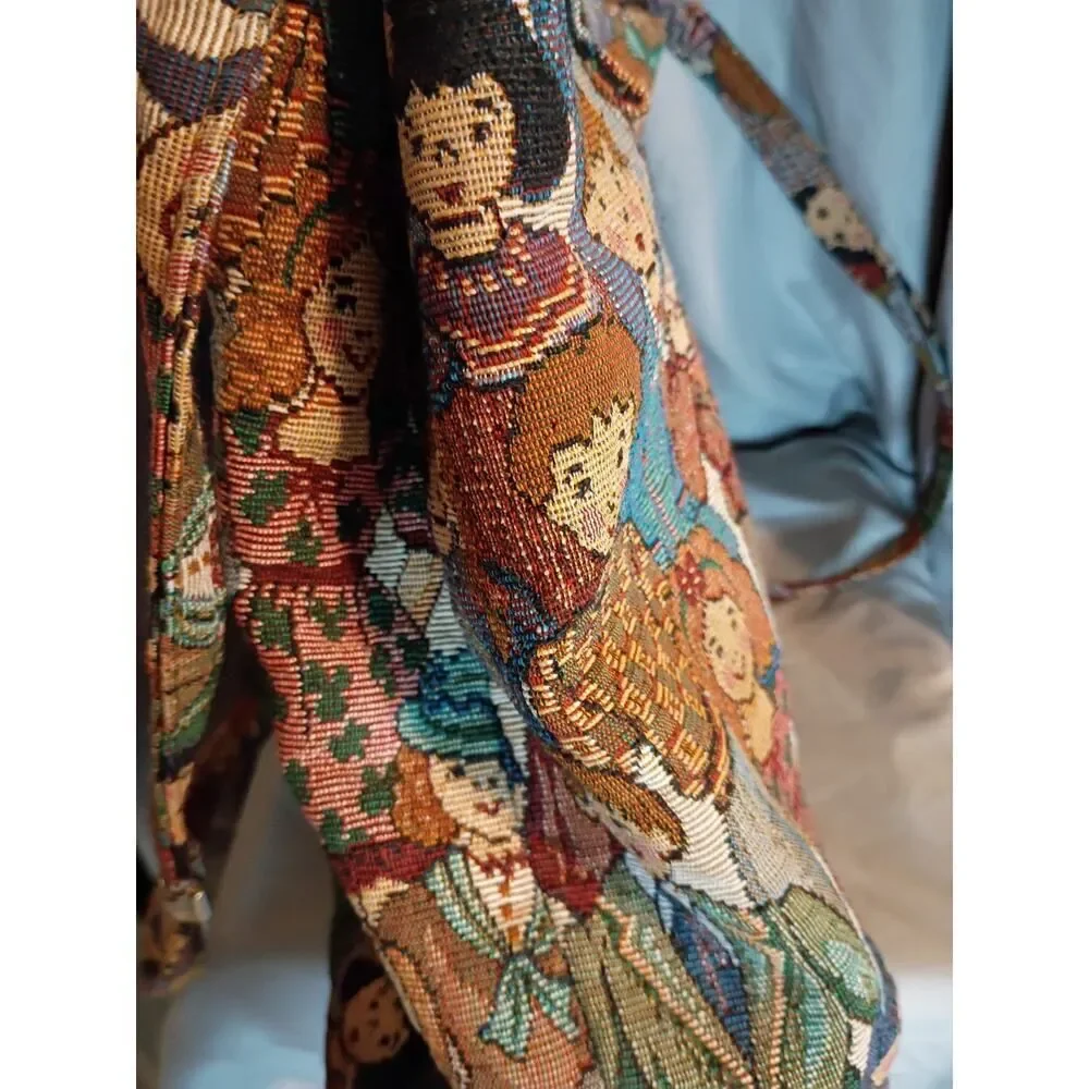 Vintage Children Of The World Jaquard Tapestry Shoulder Bag Unbranded Excellent